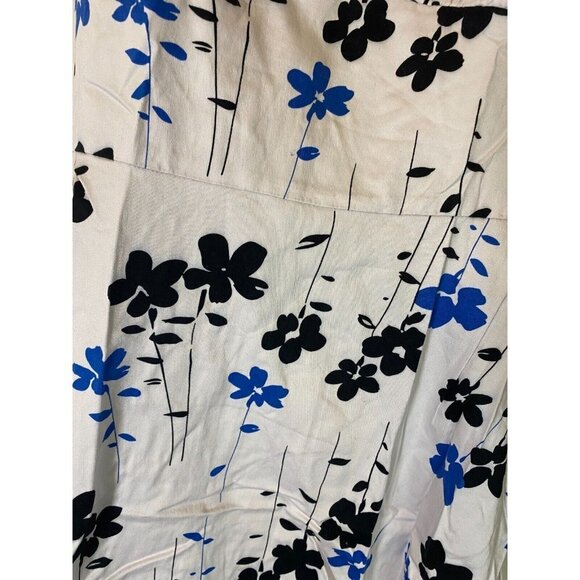 APNY WOMENS JUNIORS WHITE FLORAL SUNDRESS DRESS SIZE 10 MEDIUM SLEEVELESS - Picture 2 of 3